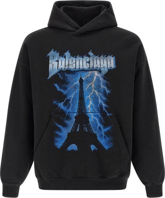 Balenciaga Black Paris Thunderstorm Hoodie