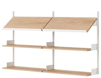 New Works Wandregal New Works Office - 163.5 x 94 cm, Eiche / Weiss