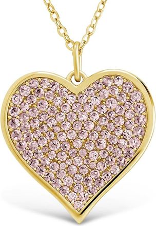 Sterling Forever 14k Gold Plated Cubic Zirconia Heart Pendant Necklace at Nordstrom