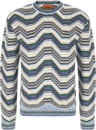 Missoni Gebreide kleding - Heren - Ronde hals truien - Veelkleurig - L - Katoen - Truien & Vesten