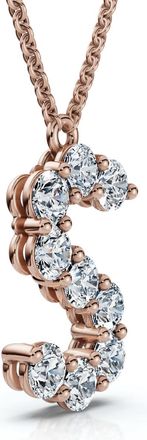 Pompeii3 1Ct Diamond Initial S Pendant 14k Gold 18 Necklace Lab Grown 5/8 Tall