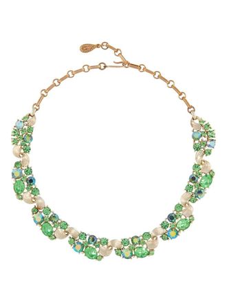 Susan Caplan Vintage Collana Lisner con peridoto e cristalli anni 60 - Oro