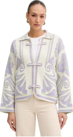 Forte_Forte Cardigan met alpacawol - Dames - Vesten - Veelkleurig - XS - Wol - Truien & Vesten