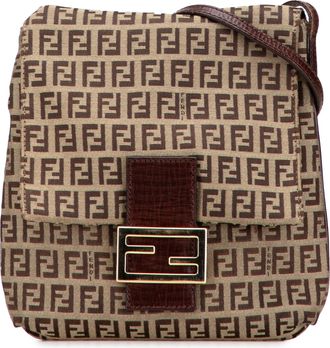 Fendi Pre-owned Womens Baguette Shoulder Bag Ff Logo - Tan Textile - One Size