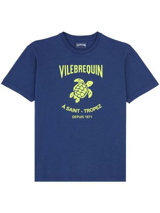 Vilebrequin logo-print cotton T-shirt - Blue
