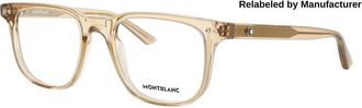 Montblanc Mens Beige Rectangular Eyeglass Frames MB0256O00853R