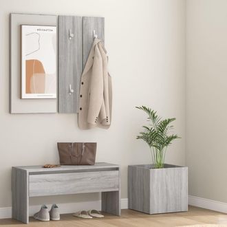 vidaXL Vidaxl - Set De Muebles De Recibidor Madera Contrachapada Gris Sonoma