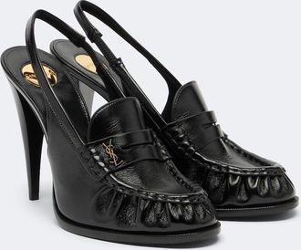 Saint Laurent Le Loafer leather slingback pumps