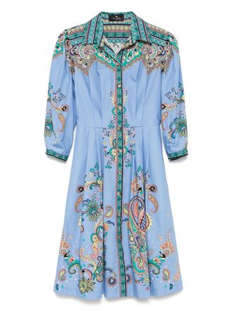 Etro Midi-jurk met paisley-print - Blauw