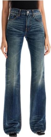 Haikure Vintage Flora Flared Floral Jeans - Dames - Bootcut Jeans - Blauw - W29 - Katoen - Jeans