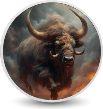 OEM Primal Fury: El Poder Del Bisonte, Moneda Plateada De 1 Oz