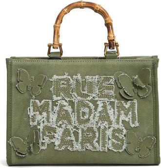 Rue Madam Butterfly Mini Tote - Dames - Shoppers - Groen - ONE Size - Katoen - Tassen