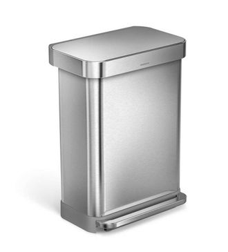 Simplehuman Papelera 55 L, Con Bolsa, Acero Inoxidable Cw2023