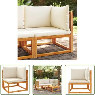 vidaXL vidaXL Legno di acacia - Divano da giardino angolare con cuscini in legno di acacia e corda