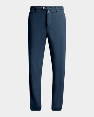 Kiton Men & apos;s Lyocell Stretch Straight Leg Flat-Front Pants