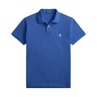 Ralph Lauren Tops, Heren, Blauw, S, Katoen, Custom Fit Big Pony Poloshirt