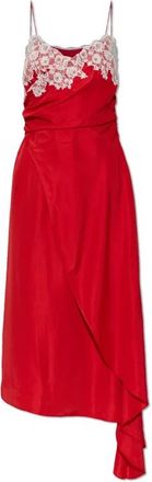 Moschino Asymmetrische slipdress - Dames - Casual kleedjes - Rood - M - Satijn - Kleedjes