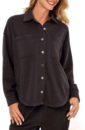 Threads 4 Thought Blaire Mineral Wash Fleece Shirt Jacket in Black at Nordstrom, Size Xx-Large
