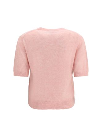 Ganni Alpaca Blend Graphic Knit Sweater - Pink