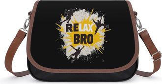 Generic Lacrosse Relax Bro Leather Crossbody Bags for Women Messenger Handbag Purse Shoulder Bag