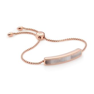 Monica Vinader Baja Grey Agate Bracelet, Rose Gold Vermeil on Silver