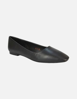 XY London Womens XY London Womens/Ladies Maci Square Toe Ballerina Flats - Black - Size: 5