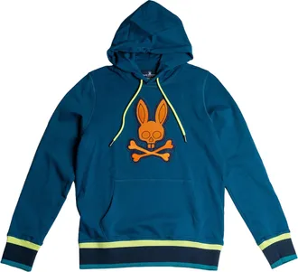 Psycho Bunny Corby Twill Logo Midnight Ocean Blue Hoodie B6H210Q1FT-MNA