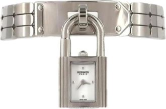 Herm&egrave;s Pre-owned Kelly Stainless Steel Quartz - Dames - Vintage Horloges - Grijs - ONE Size - Vintage