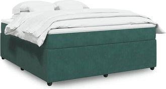 vidaXL Vidaxl - Cama Box Spring Con Colch&oacute;n Terciopelo Verde Oscuro 180x200 Cm