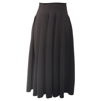 Ulla Johnson Rea High Waist Midi Skirt in Black Polyamide