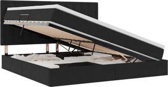 vidaXL Storage Bed with Mattress Black 200 x 200 cm Velvet vidaXL