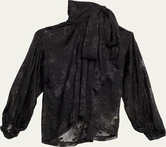 L'agence Rhett Burnout Satin Blouse