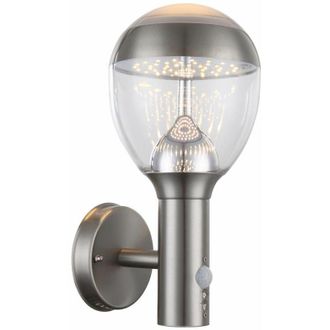 Globo Lighting Applique da esterno a led da 11,5 watt rilevatore di movimento in acciaio inox trasparente da giardino Globo 34250S callisto