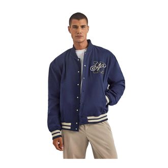 Nautica Mens Dreman Letterman Jacket (Dark Navy) - Size X-Large
