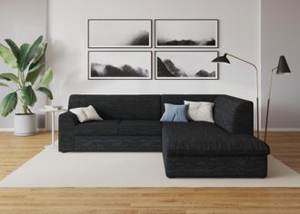 Domo Collection Ecksofa »Topper zeitlos elegant, kompakte Stellmasse, OTTOs Choice, L-Form« mit Ottomane, wahlweise mit Schlaffunktion