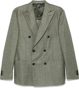Corneliani Jassen, Heren, Groen, 2Xl, Wol, Wol/Zijde/Linnen Dubbel Breasted Jas