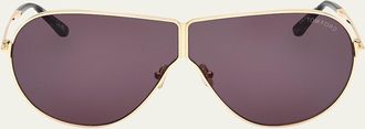 Tom Ford Keating Metal Aviator Sunglasses