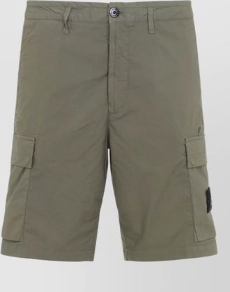Stone Island cotton cargo shorts logo patch detail