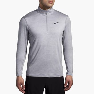 Brooks Dash 1/2 Zip 2.0 Top In Heather Stone