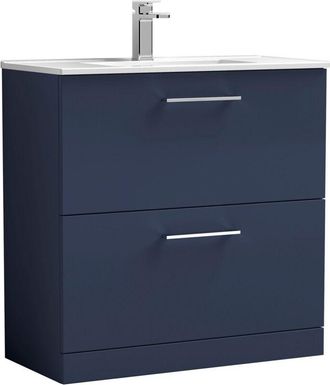 Nuie Nuie - Arno Floor Standing 2-Drawer Vanity Unit with Basin-2 800mm Wide - Midnight Blue