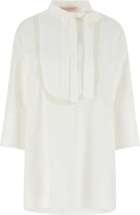 Valentino Garavani Cotton Poplin Shirt - Dames - Blouses - Wit - S - Katoen - Overhemden