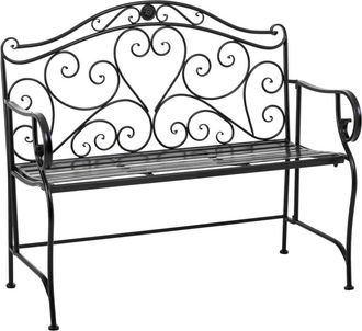 Wanderlust Deco Banco de forja negro 110x50x88
