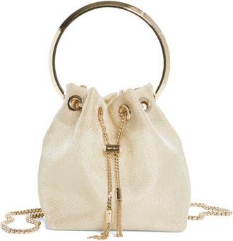 Jimmy Choo London Bon Bon Metallic Mesh Top Handle Bag in Champagne/light Gold at Nordstrom