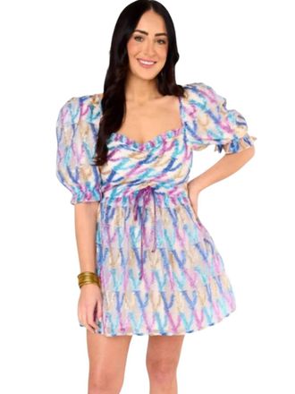 BuddyLove Colby Puff Sleeve Mini Dress In Confetti