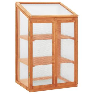 Berkfield Home Greenhouse 60x45x100 cm Firwood in Brown | Size: 60 x 45 x 100 cm