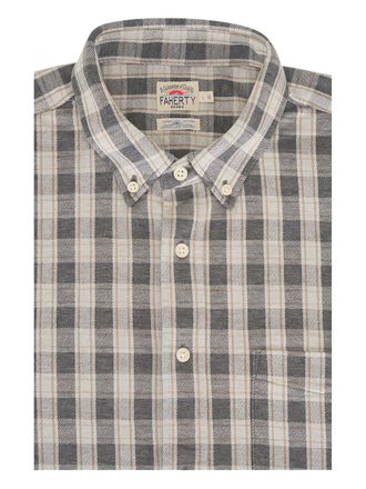 Faherty buttoned plaid shirt - Grijs
