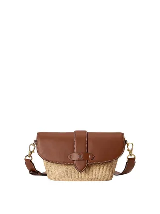 Lauren Ralph Lauren Lynden-shoulder bag-small-wvn straw/ntrl smth