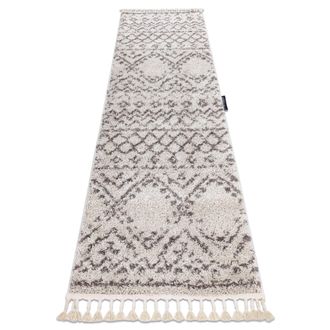 RugsX Alfombra, Alfombra De Pasillo Berber Rabat Crema - Para La Cocina, Entrada, Pasillo Beige 60x200 Cm