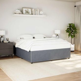 Berkfield Home Bed Frame without Mattress Dark Grey Super King Velvet