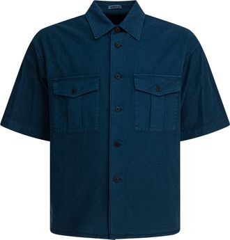 Auralee Cotton Shirt Shirts Blu-Uomo